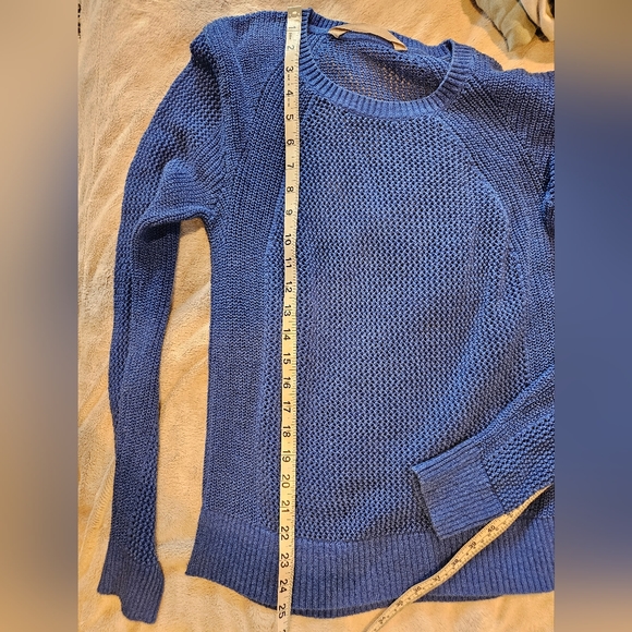 Athleta Blue Open Knit Long-sleeve Pullover, Sz. M - Picture 6 of 9